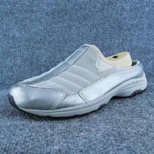 Easy Spirit Sephoenixtj Women Mule Shoes‎ Silver Synthetic Slip On Size 9.5 Med